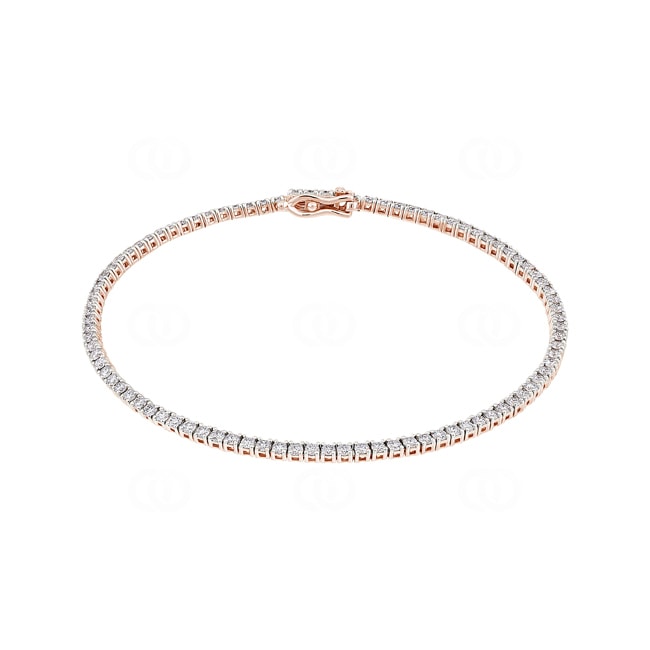 1.90ct Diamond Tennis Bracelet 750/18 K Rose Gold - AR-00246-RG
