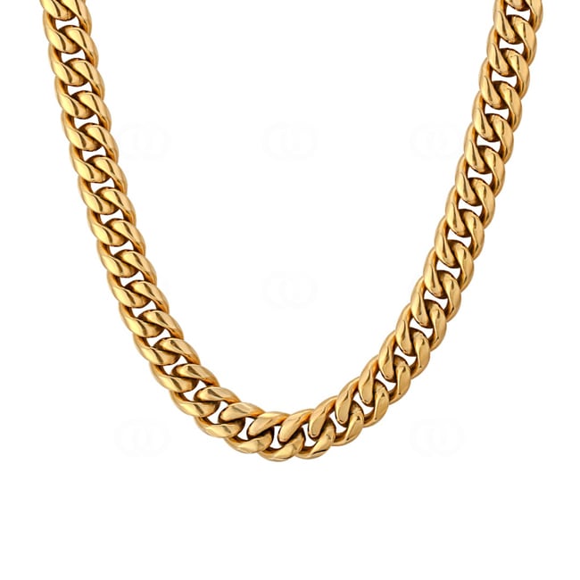 10mm Cuban Link Curb Chain Gold plated - KE0007-G-10MM