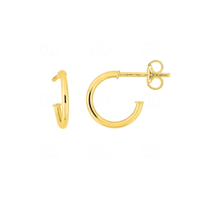 10mm Half Hoop Earrings 750/18 K Yellow Gold 1.2mm - 2695.1