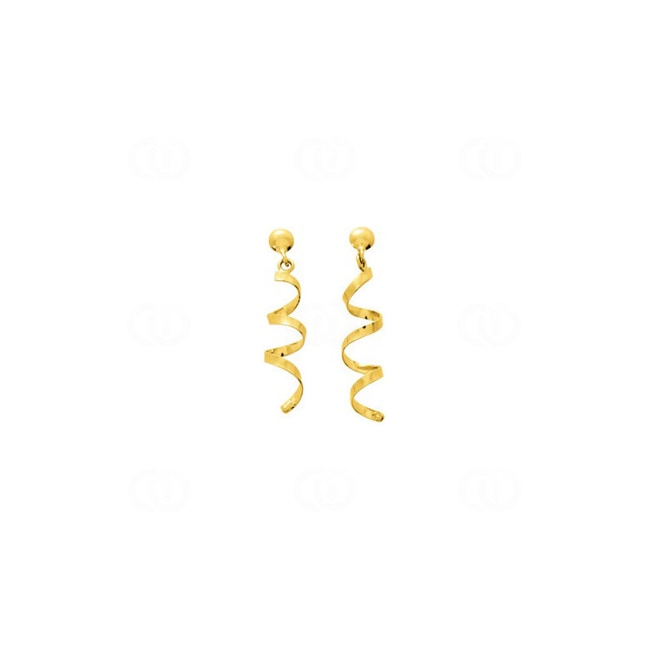 Drop Earrings 750/18 K Yellow Gold Spiral - 11837
