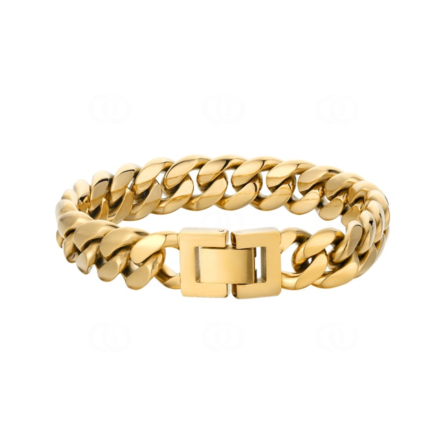 12mm Cuban Link Curb Bracelet Gold plated - AR0015-G-12MM