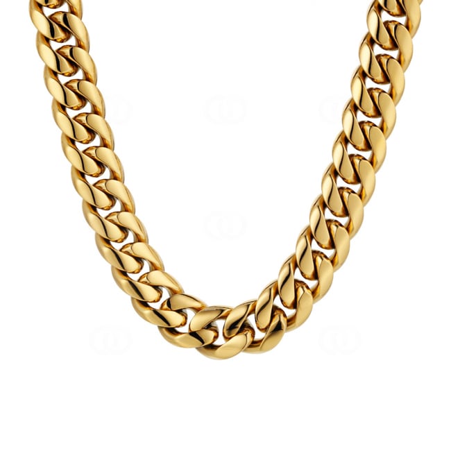 12mm Cuban Link Curb Chain Gold plated - KE0019-G-12MM