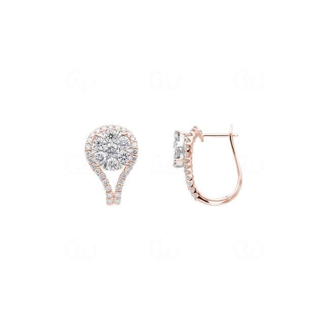 2.00 Karat Diamant-Kreolen 750/18 K Roségold - OR-69607-RG