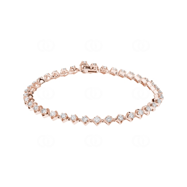 2.00 Karat Diamanten Tennisarmband 750/18 K Roségold - AR-69272-RG