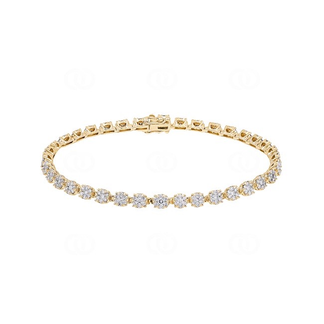 2.04 carats diamants bracelet rivière or jaune 750/18 ct - AR-69425-GG