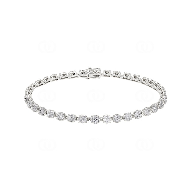 2.04 carats diamants bracelet rivière or gris 750/18 ct - AR-69425-WG