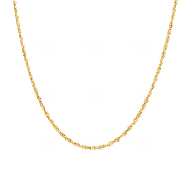 2.0mm Rope Chain Semi Solid 750/18 K Yellow Gold - KE-H200