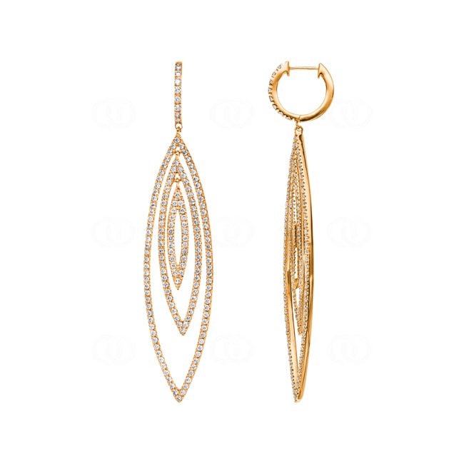 2.10 Karat Diamantohrhänger 750/18 K Gelbgold - OR-31914-GG