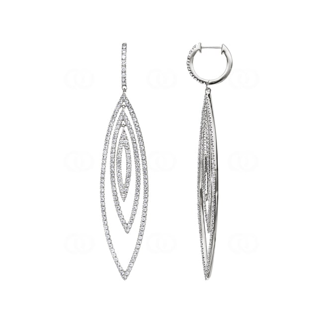 2.10 Karat Diamantohrhänger 750/18 K Weissgold - OR-31914-WG