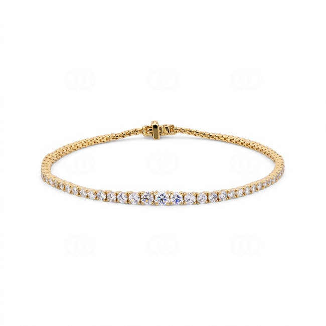 2.51ct Diamonds Gradient Tennis Bracelet 750/18 K Yellow Gold - AR-73724-GG
