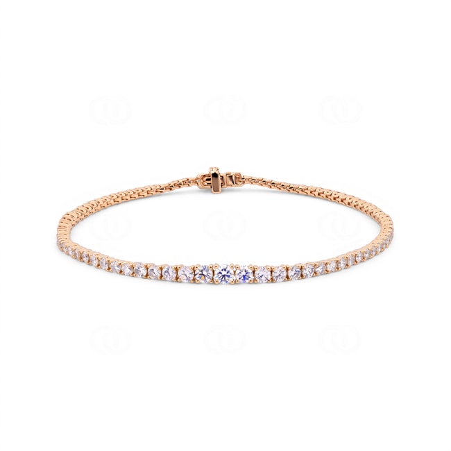 2.51ct Diamonds Gradient Tennis Bracelet 750/18 K Rose Gold - AR-73724-RG