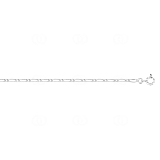 2.5mm Figaroarmband flach 1+1 375/9 K Weissgold - 9K518.25GA