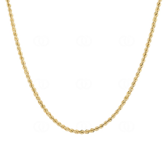 2.5mm Rope Chain Semi Solid 750/18 K Yellow Gold 2.5mm Rope Chain Semi Solid 750/18 K Yellow Gold - KE-2550-GG