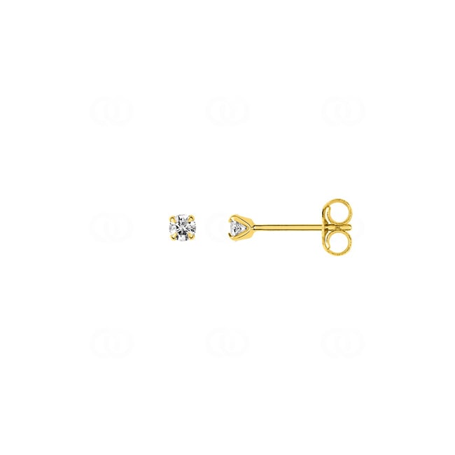 2.5mm Zircone clous d'oreilles or jaune 375/9 ct - 29SO20JZ