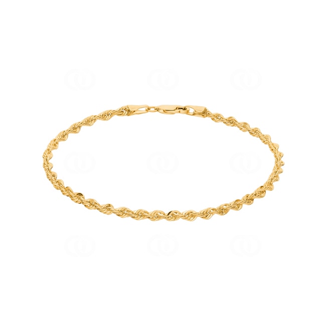 2.6mm Rope Bracelet Semi Solid 750/18 K Yellow Gold - AR-H260