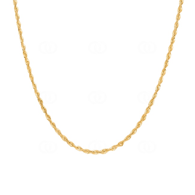 2.6mm Rope Chain Semi Solid 750/18 K Yellow Gold - KE-H260
