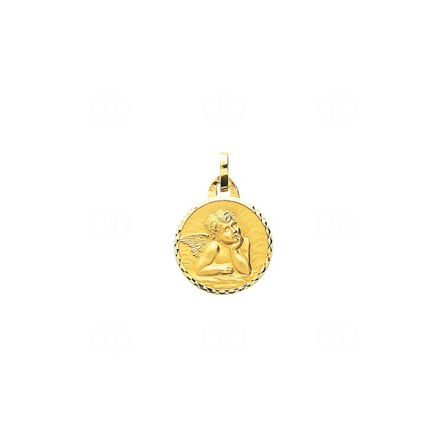 Pendant 750/18 K Yellow Gold Guardian Angel 15mm - 20407