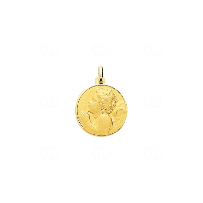 Pendant 750/18 K Yellow Gold Guardian Angel Ø 19mm - 20418