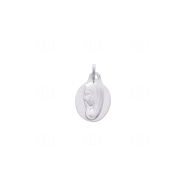 Pendentif or gris 750/18 ct Vierge marie 13x16mm - 20727G