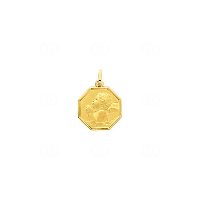 Pendant 750/18 K Yellow Gold Guardian Angel 15x15mm - 20736