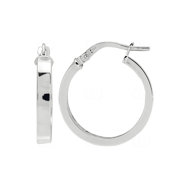 Hoop Earrings 750/18 K White Gold 3 x 1.5mm Ø 15mm - 2660.2G