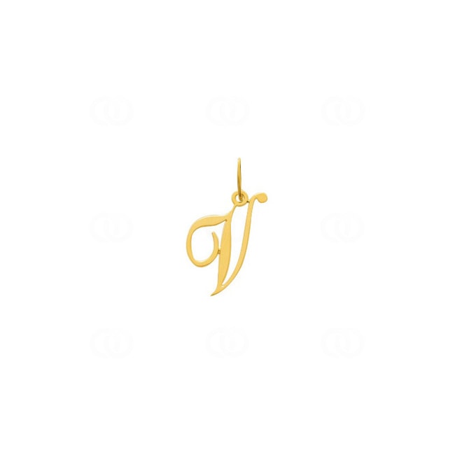 Pendant 750/18 K Yellow Gold Letter V - 2930V