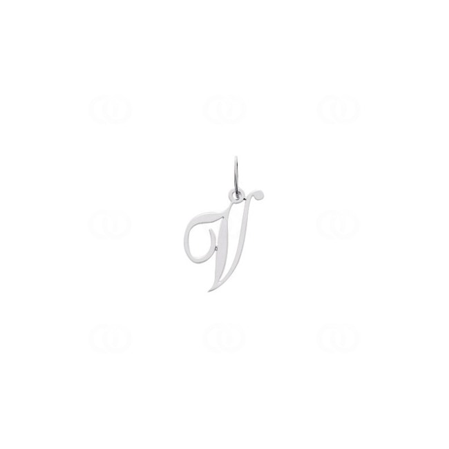 Pendentif or gris 750/18 ct Lettre V - 2930VG