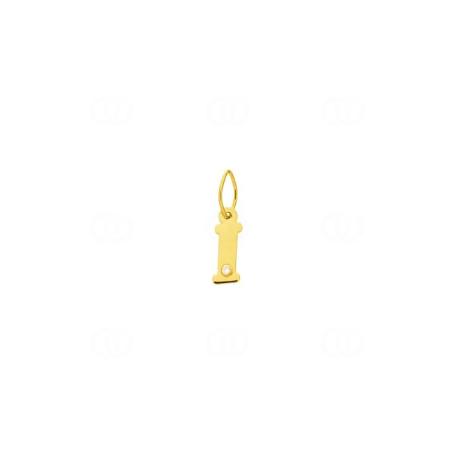 Pendant 750/18 K Yellow Gold Letter I with Diamond 0.01ct. - 2950.2I