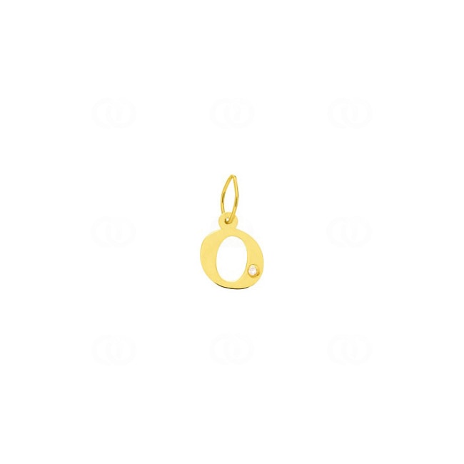 Pendant 750/18 K Yellow Gold with Diamond 0.01ct., Letter O - 2950.2O