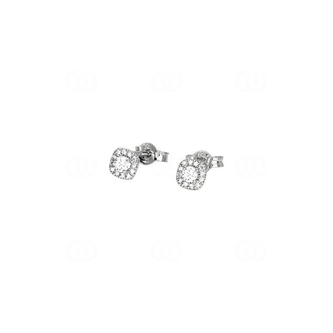 Stud Earrings 750/18 K White Gold with Diamonds 0.12ct. H/p1 - 2.2098.31