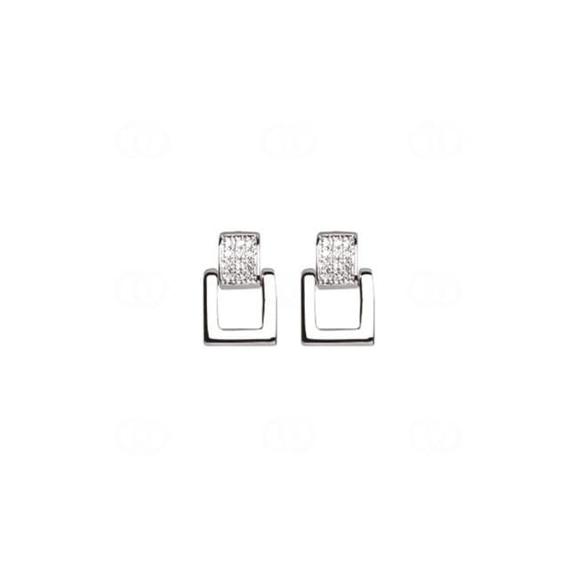 Boucles d'oreilles or gris 750/18 ct avec zircones - 2.340.Z1