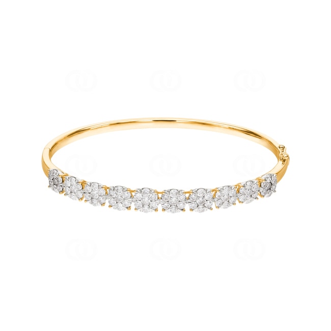 3.00 carats diamants bracelet jonc or jaune 750/18 ct - AR-69290-GG