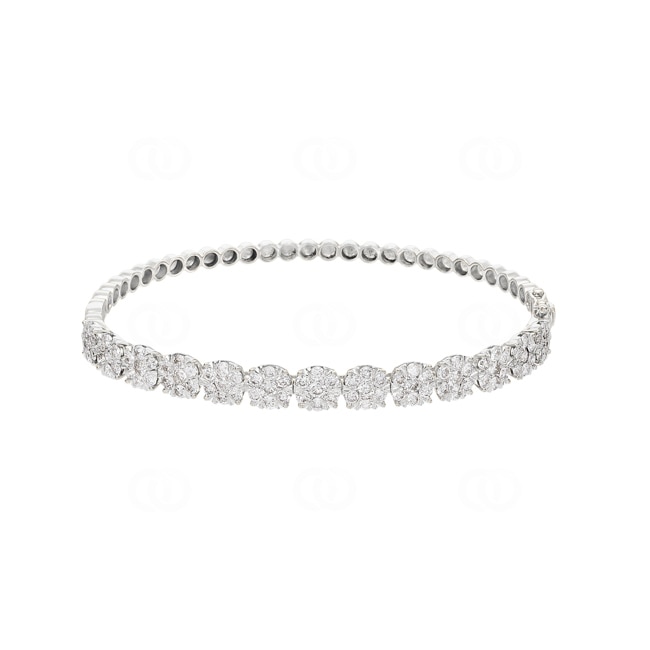 3.00ct Diamond Bangle 750/18 K White Gold - AR-71843-WG