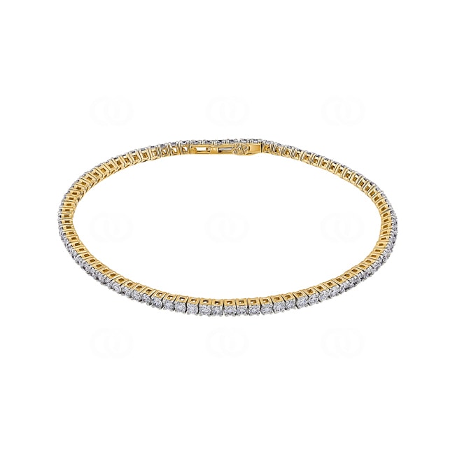 3.00ct Diamond Tennis Bracelet 750/18 K Yellow Gold - AR-00248-GG