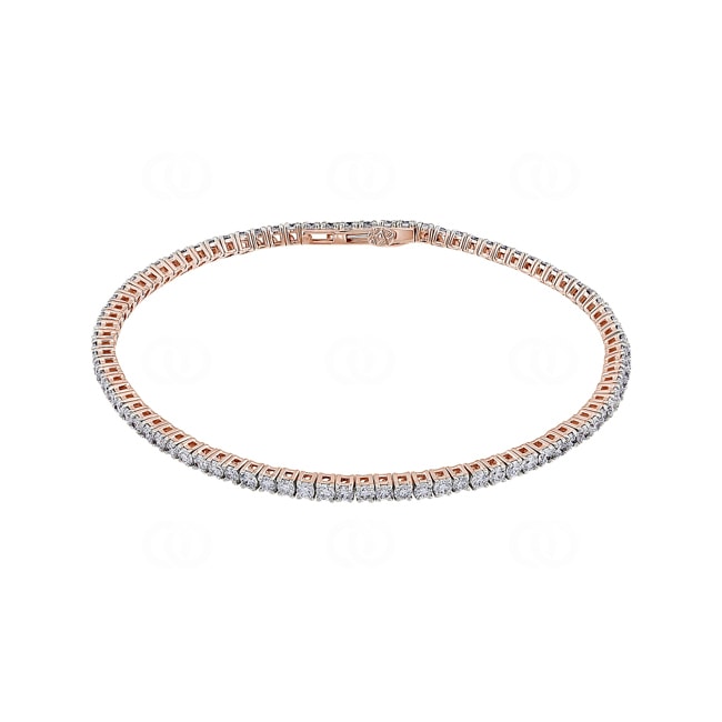 3.00ct Diamond Tennis Bracelet 750/18 K Rose Gold - AR-00248-RG