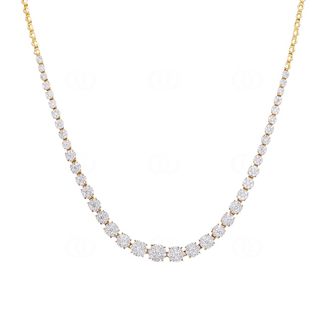 3.00 carats diamants collier or jaune 750/18 ct - KE-69432-GG