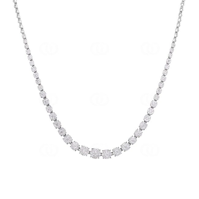 3.00 carats diamants collier or gris 750/18 ct - KE-69432-WG
