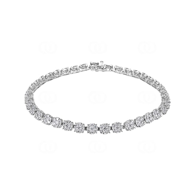 3.03 carats diamants bracelet rivière or gris 750/18 ct - AR-69269-WG