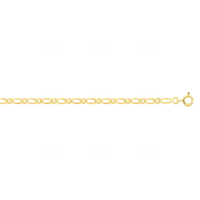 3.0mm Flat Figaro Chain 1+1 375/9 K Yellow Gold - 9K518.3