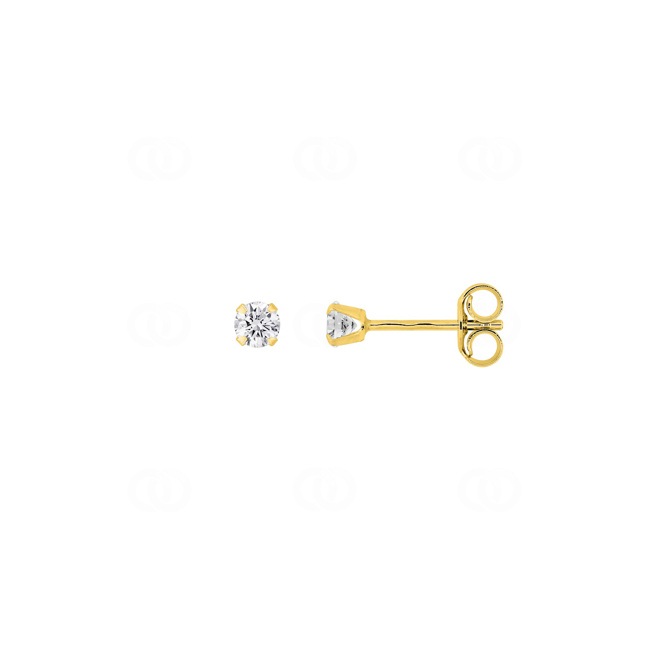 3.0mm Zircone clous d'oreilles or jaune 375/9 ct - 29SG93JZ