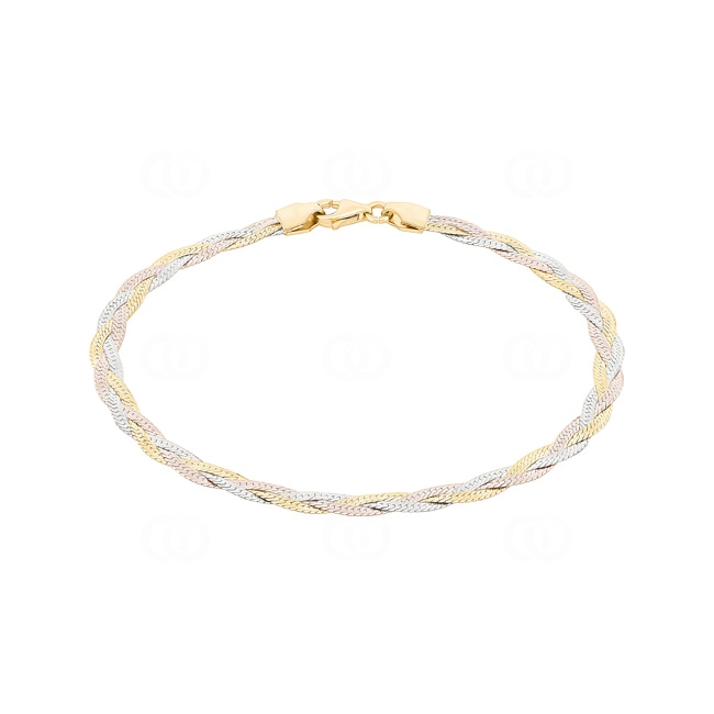 3.0mm Bracelet tresse or tricolore 375/9 ct - 9K548.1GA