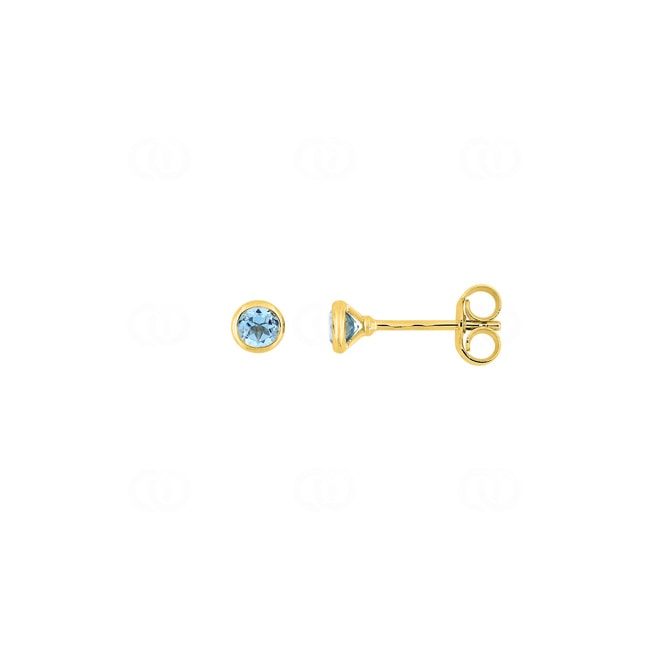 3.5mm Blautopas Ohrstecker 375/9 K Gelbgold - 297306.T0