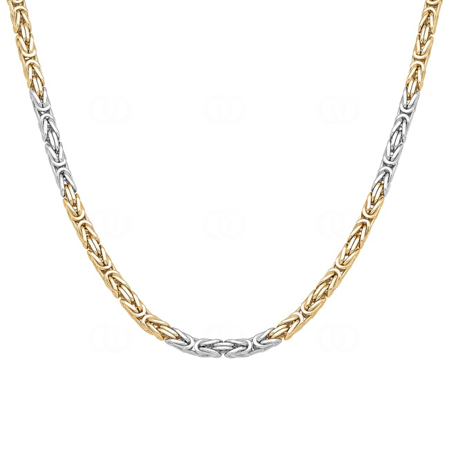 3.5mm Collier chaîne royale classique or bicolore 750/18 ct massif - CKO4003