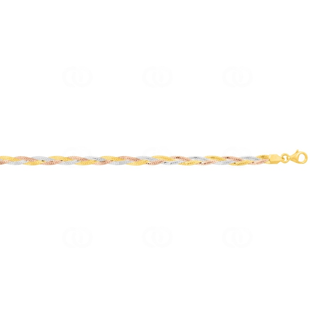 3.5mm Bracelet tresse or tricolore 375/9 ct 3.5mm Bracelet tresse or tricolore 375/9 ct - 9K548.2GA