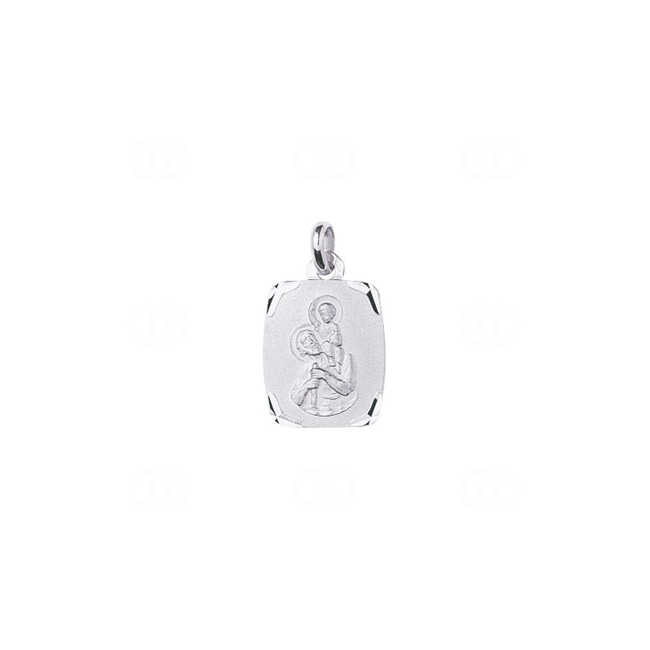 Pendentif or gris 750/18 ct 13x16mm, St. Christophe Pendentif or gris 750/18 ct 13x16mm, St. Christophe - 33116G