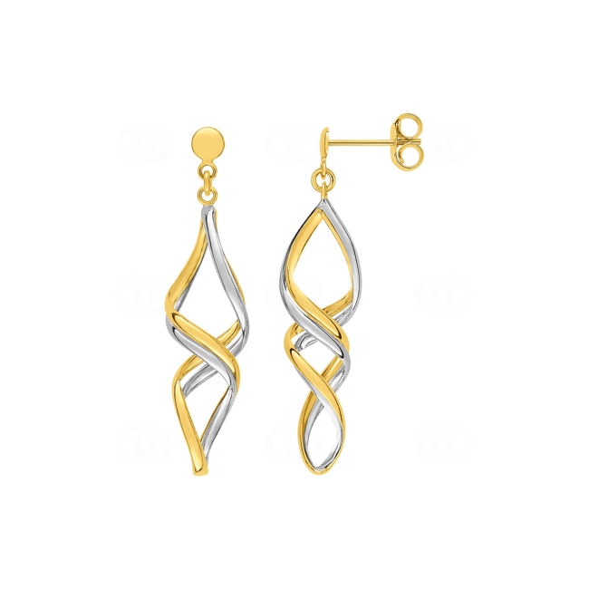 Drop Earrings 750/18 K Yellow and White Gold - 38SA696B