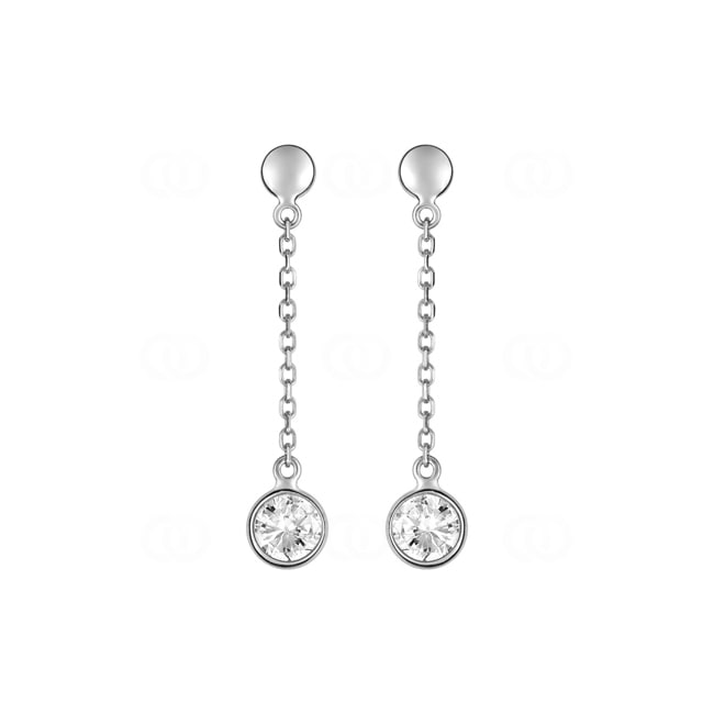Drop Earrings 750/18 K White Gold with Cubic Zirconia - 38SB92GZ