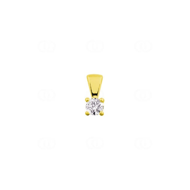 Pendentif solitaire or jaune 750/18 ct avec diamant 0.23ct. H/si - 3.115.20