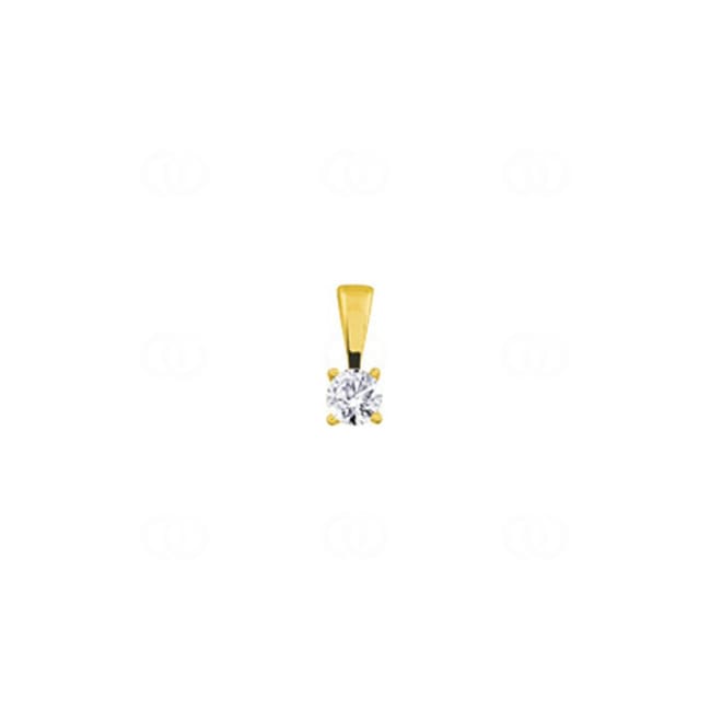 Pendentif solitaire or jaune 750/18 ct avec diamant 0.10ct. H/si - 3.178.20