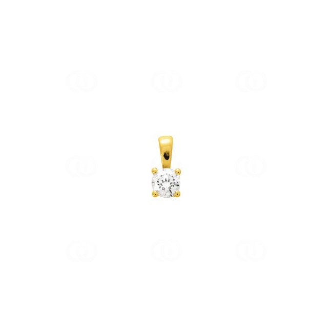 Solitaire Pendant 750/18 K Yellow Gold with Cubic Zirconia Ø 4.5mm - 3.3047.Z0